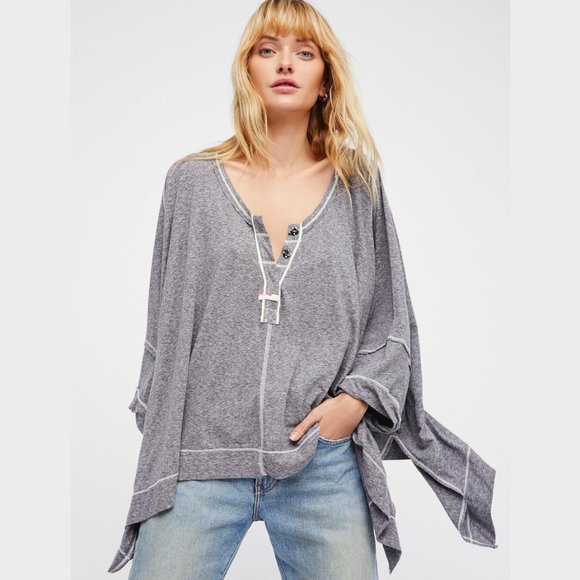 Free People Tops - Free People We the Free Go For It Oversized Henley
